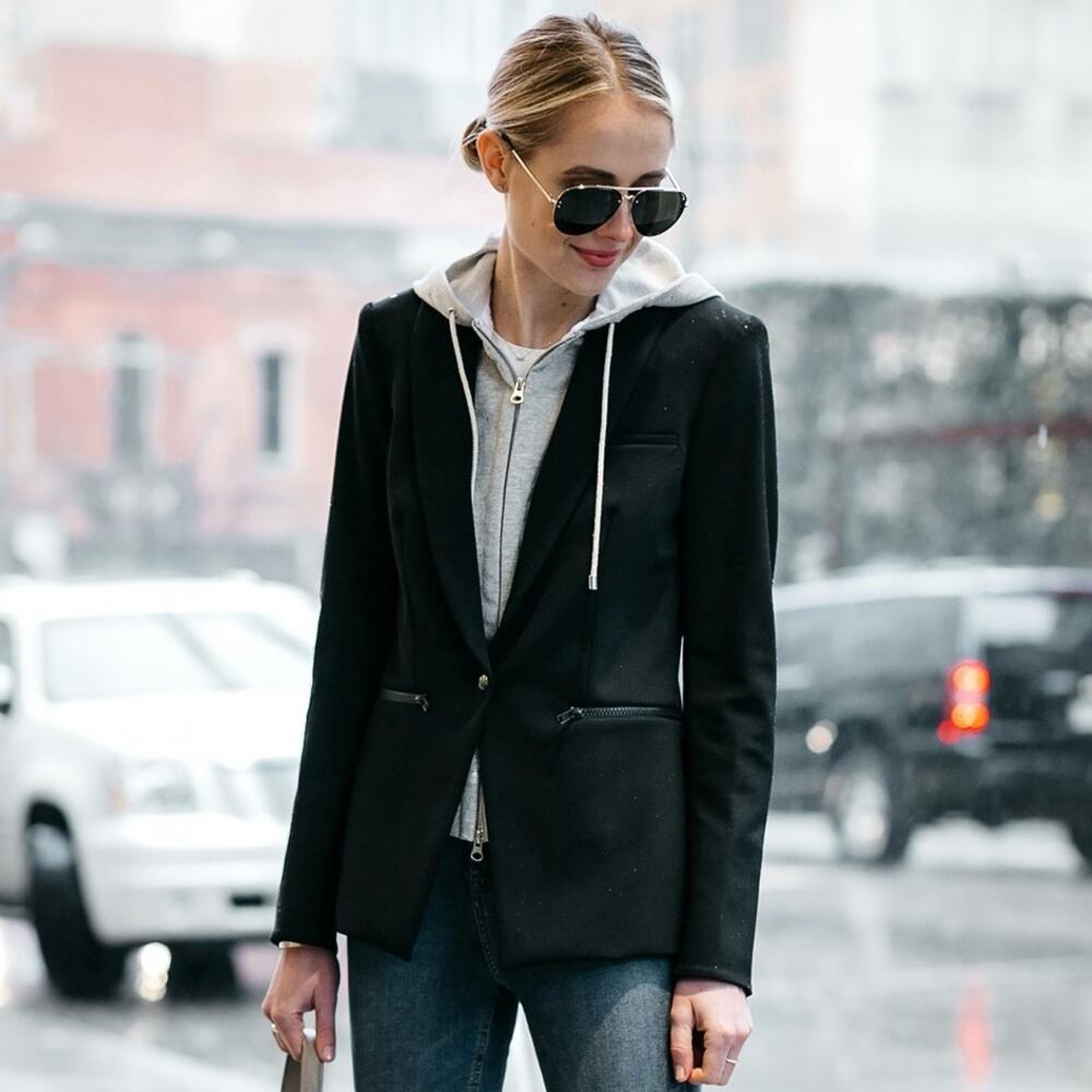 Veronica Beard Scuba Dickey Jacket Black Stretch Blazer Size 6